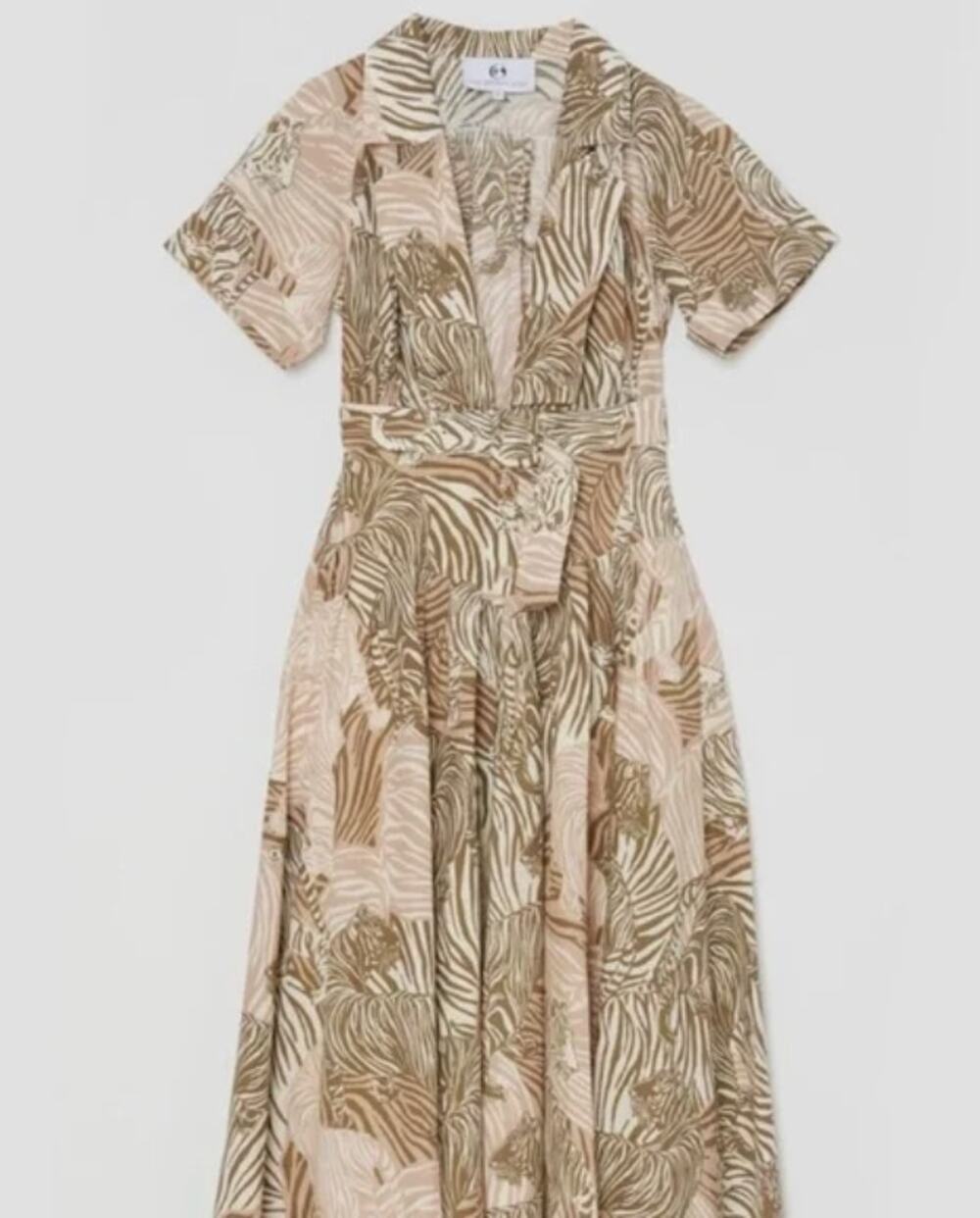 The Bright Side Indio Tiger Palm Maxi Shirt Dress Medium